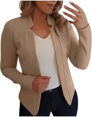 Blazers for Women Short Fall Jackets Tops Long Sleeve Shirts Casual Lightweight Cardigan Coat Cropped Blazer, Small