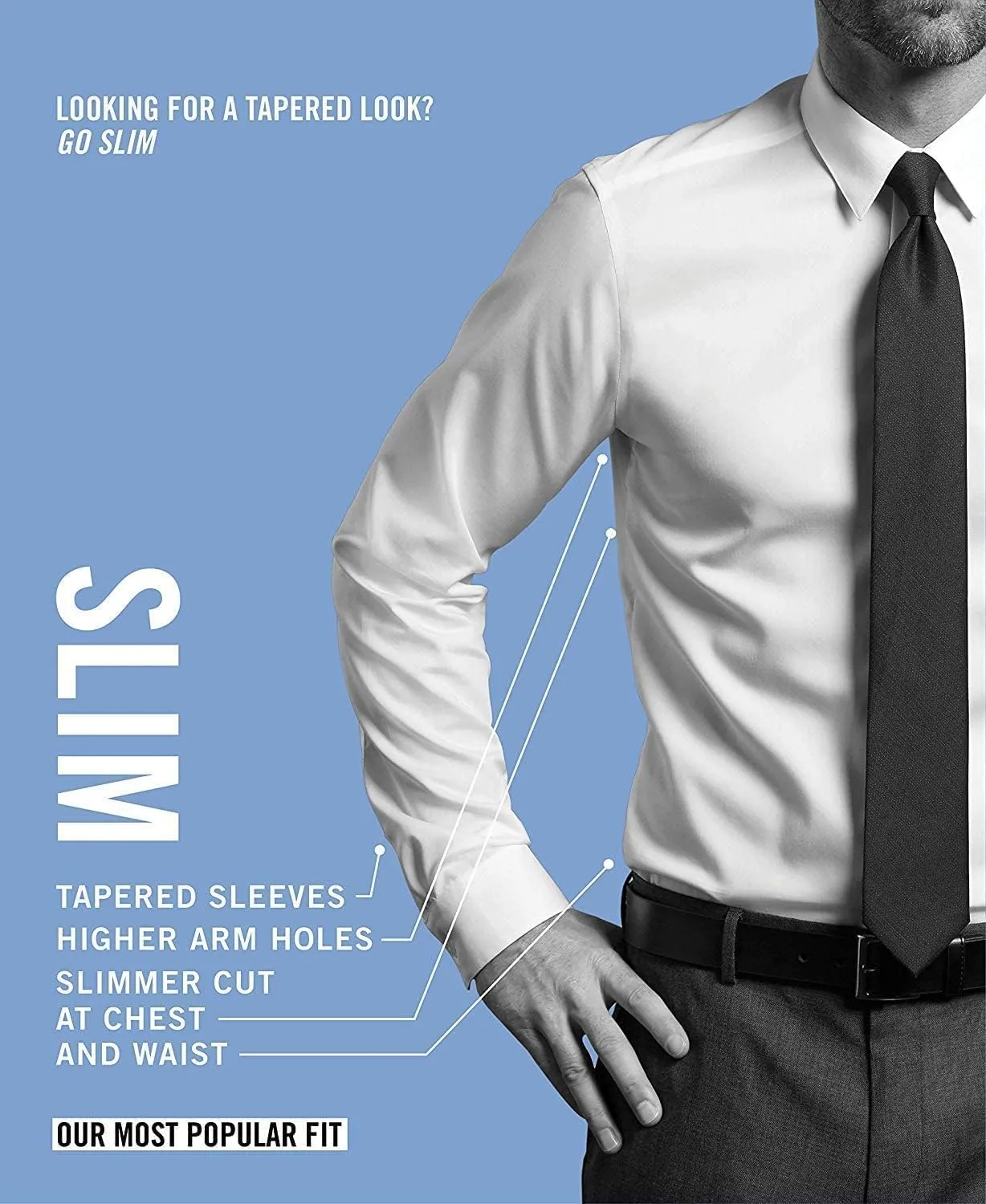 Calvin Klein Men's Slim Fit Non Iron Solid Dress Shirt - Amazon Exclusive