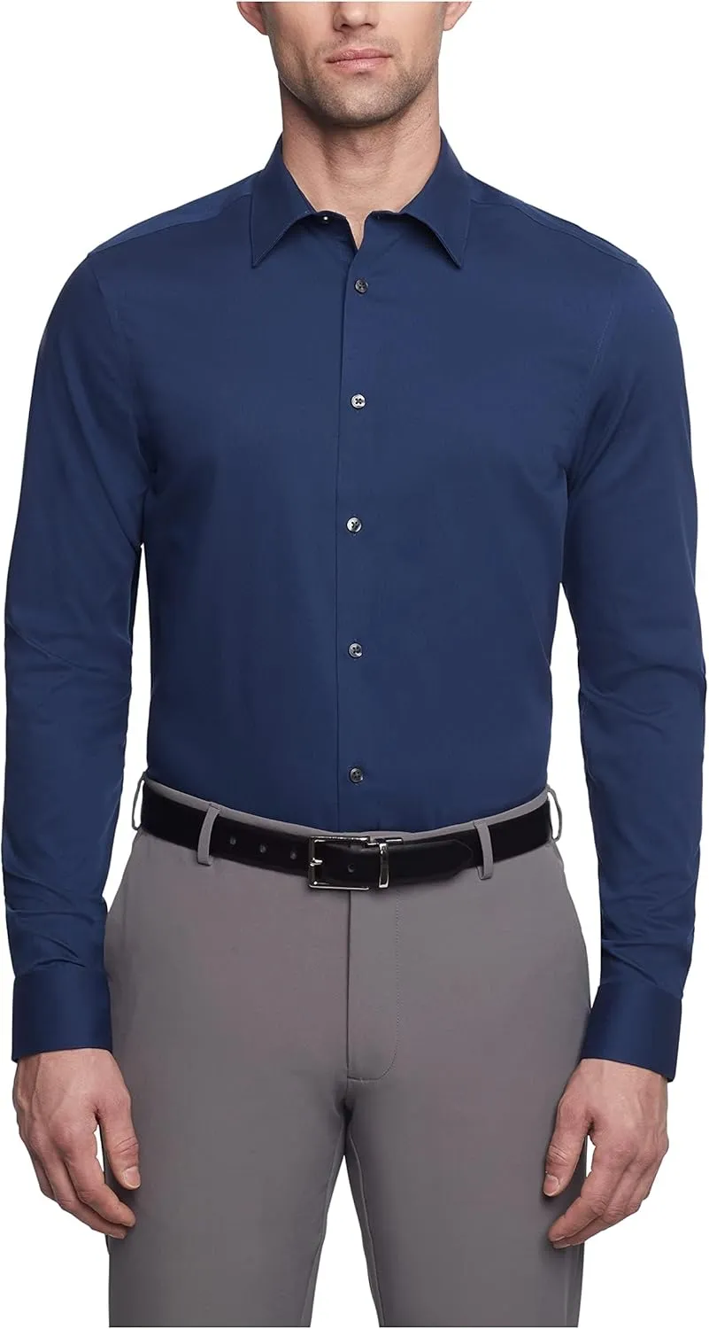 Calvin Klein Men's Slim Fit Non Iron Solid Dress Shirt - Amazon Exclusive