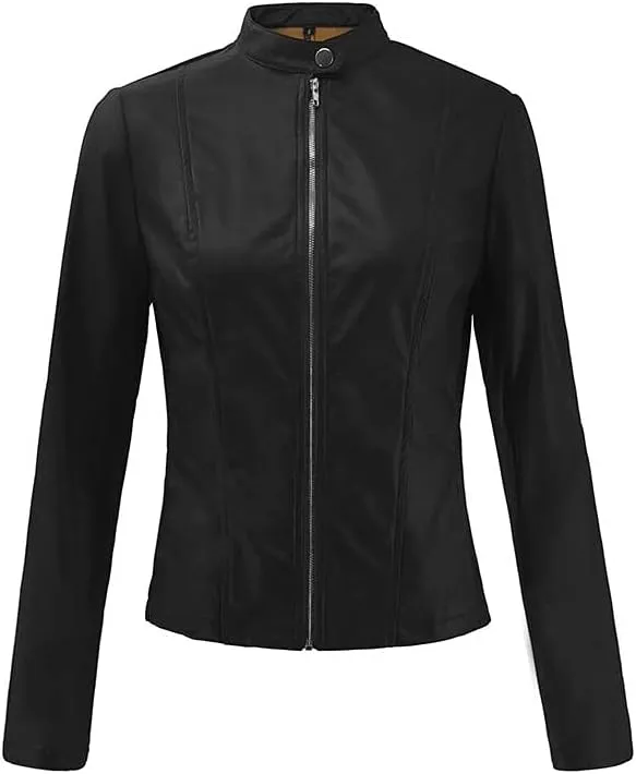 ChicCrate Womens Fashion Faux Leather Jackets Suede 2025 Outfits Winter Clothes Open Front Cropped Coat Outwear
