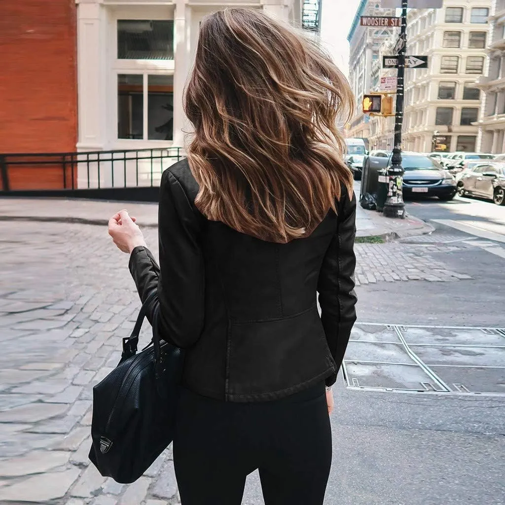 ChicCrate Womens Fashion Faux Leather Jackets Suede 2025 Outfits Winter Clothes Open Front Cropped Coat Outwear