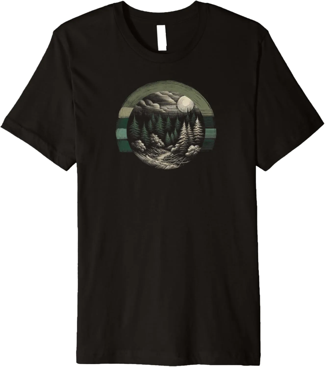Enchanting Wilderness Pencil Sketch Premium T-Shirt
