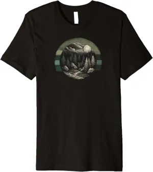 Enchanting Wilderness Pencil Sketch Premium T-Shirt