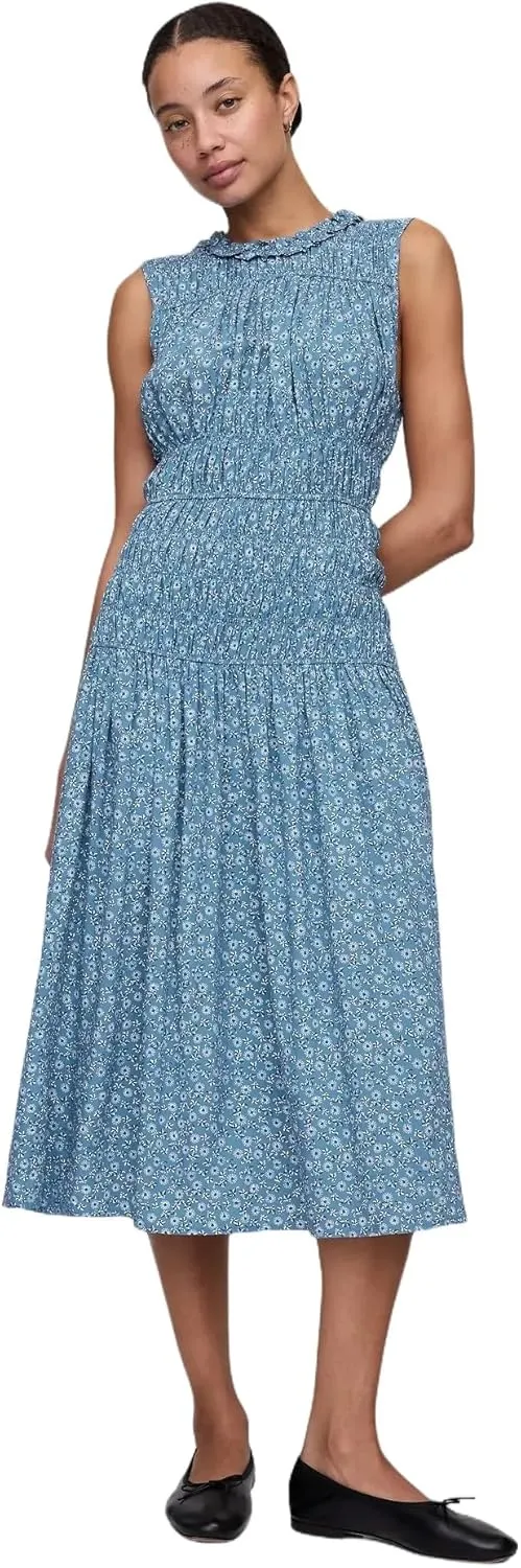 GAP Women's Smocked Midi Dress