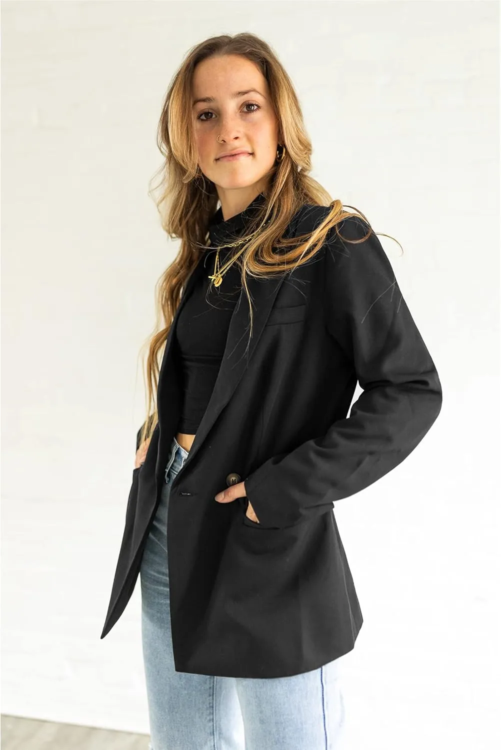 luvamia Blazer Jackets for Women Work Casual Office Long Sleeve Fashion Dressy Business Outfits
