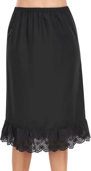 MANCYFIT Half Slip for Women Under Dresses Skirt Extenders with Lace Trim Non Cling Underskirts