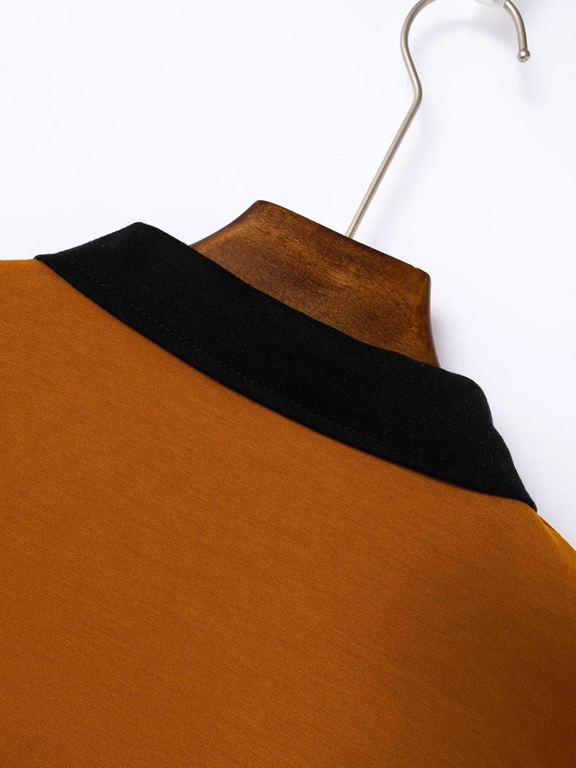 Mens Long Sleeve Polo Shirts Casual Cotton Polo T Shirt with Pocket Classic Button Collared Golf Shirt
