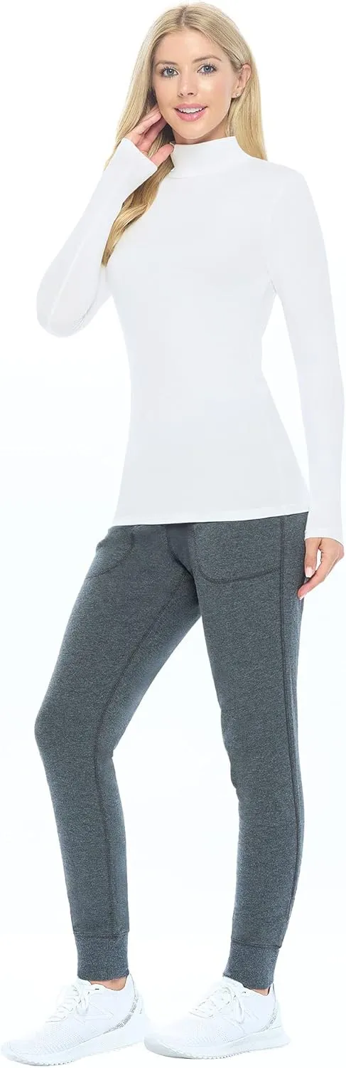 Natural Uniforms Women's Long Sleeve Mock Turtle-Neck T-Shirt Under Scrub