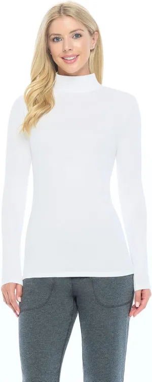 Natural Uniforms Women's Long Sleeve Mock Turtle-Neck T-Shirt Under Scrub
