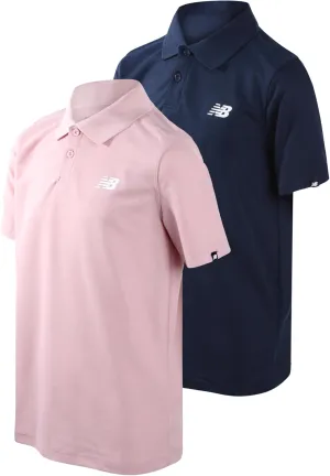New Balance Boys Polo T-Shirt - 2 Pack Short Sleeve Dry Fit Shirt - Performance Collared Golf Shirt (8-20)