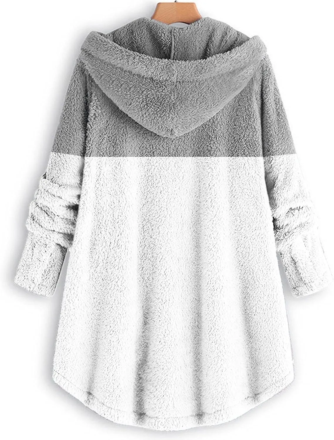 QWENTMTNTY Plus Size Winter Jackets for Women 2023 Office Work Outerwear with Pocket Comfy Plush Winter Sherpa Lined Jacket