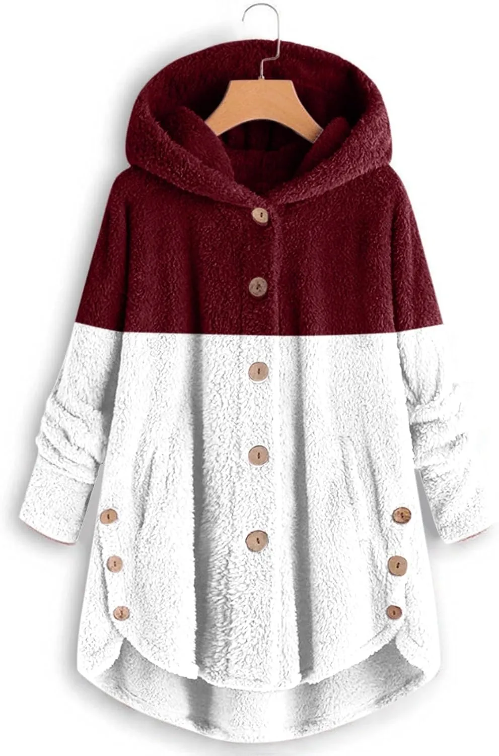 QWENTMTNTY Plus Size Winter Jackets for Women 2023 Office Work Outerwear with Pocket Comfy Plush Winter Sherpa Lined Jacket