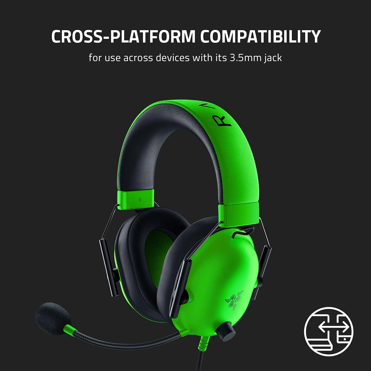Razer BlackShark V2 X Gaming Headset: 7.1 Surround Sound - 50mm Drivers - Memory Foam Cushion - for PC, PS4, PS5, Switch - 3.5mm Audio Jack - Green