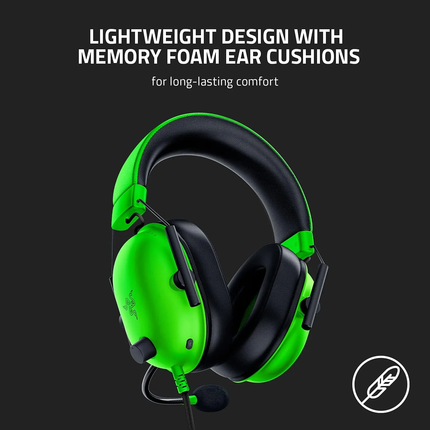 Razer BlackShark V2 X Gaming Headset: 7.1 Surround Sound - 50mm Drivers - Memory Foam Cushion - for PC, PS4, PS5, Switch - 3.5mm Audio Jack - Green