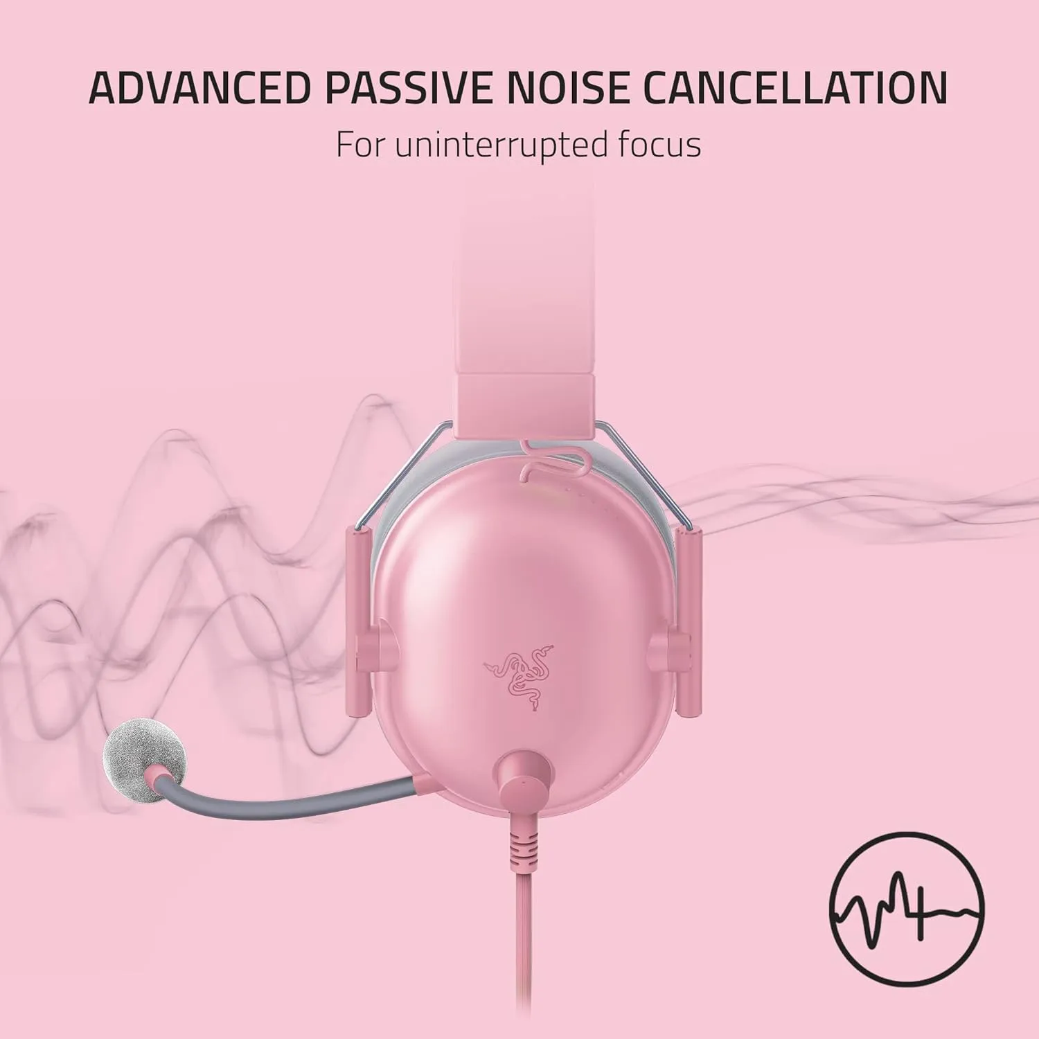 Razer BlackShark V2 X Gaming Headset: 7.1 Surround Sound - 50mm Drivers - Memory Foam Cushions - for PC, PS4, PS5, Switch - 3.5mm Audio Jack - Quartz Pink