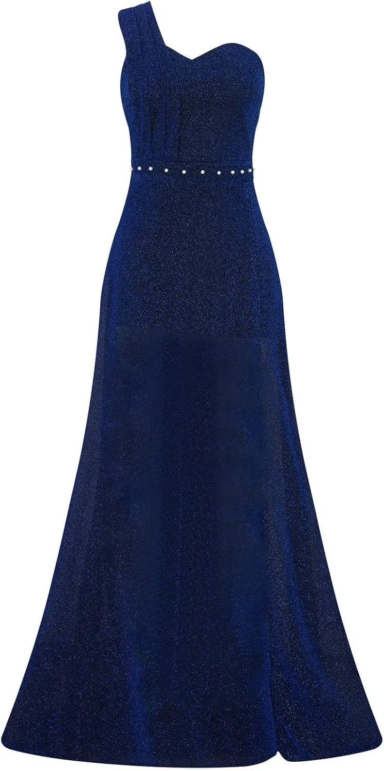 Uillui Long Ball Gowns for Women Fashion Glitter Sequin Evening Dress High Waist Slim Fit Side Slit Sparkle Dress Formal Gown