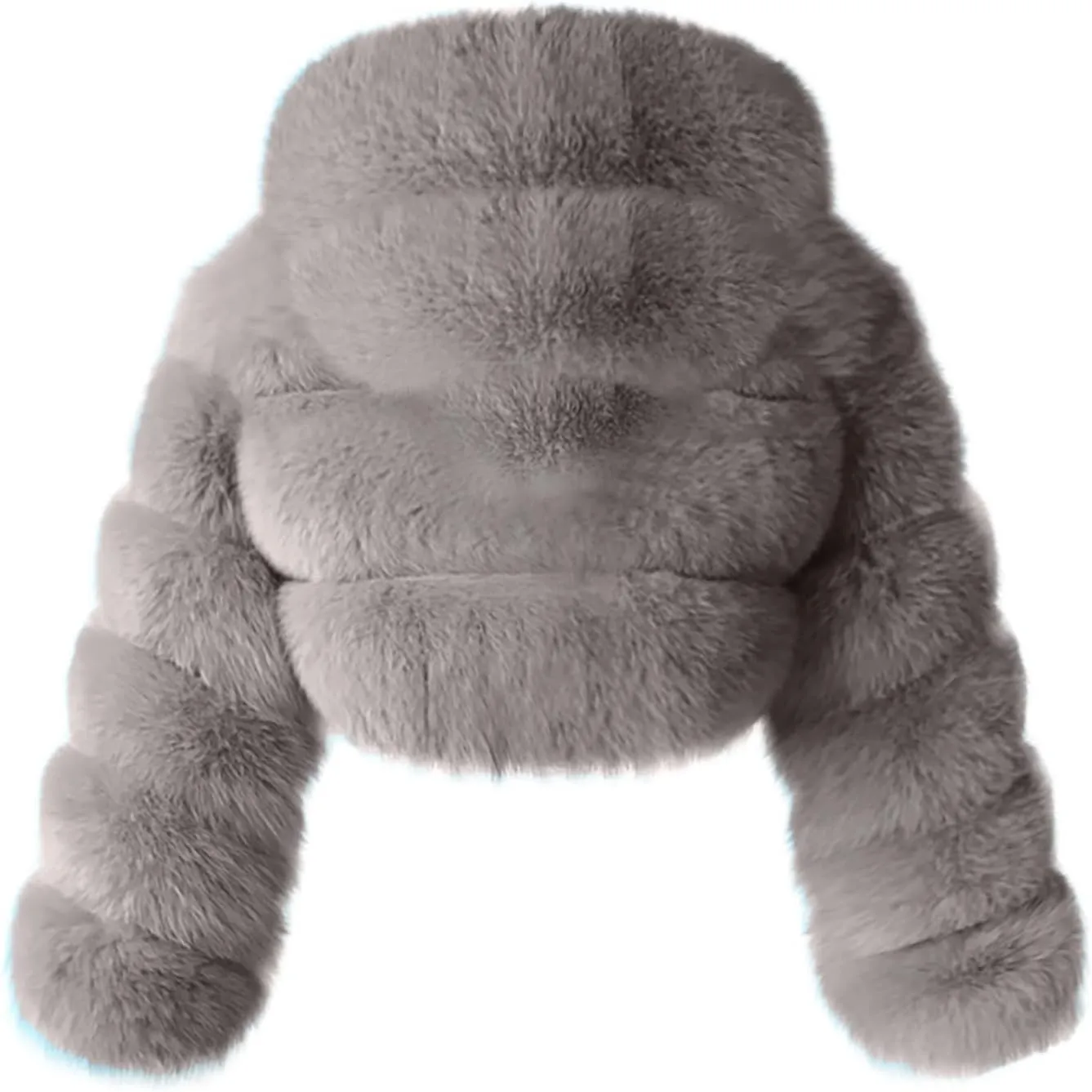 Women's Faux Fur Jacket Casual Fashion Cropped Coat Fluffy Shaggy Solid Outerwear Winter Warm Hooded Cardigan