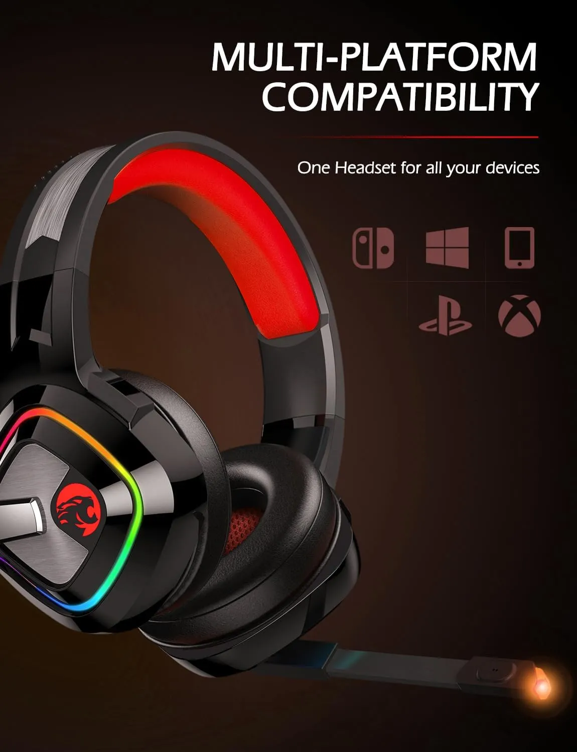 ZIUMIER Gaming Headset for PC, PS4, PS5, Xbox One, Xbox Series S/X, Switch, Noise Canceling Microphone, Stereo Surround Sound, 3.5mm Wired Gaming Headphones