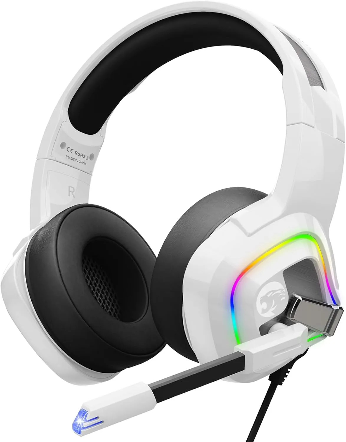 ZIUMIER White Gaming Headset for PC, PS4, PS5, Xbox One, Xbox Series S/X, Switch, Noise Canceling Microphone, Stereo Surround Sound, 3.5mm Wired Gaming Headphones